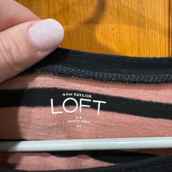 LOFT 3/4 sleeve striped boatneck top- size medium - Picture 4 of 7